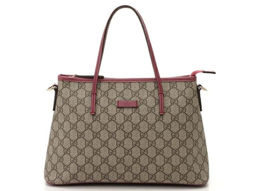Gucci GG Supreme handbag Beige Cream pink leather